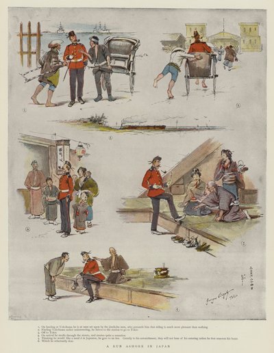 A Run Ashore in Japan by Georges Ferdinand Bigot